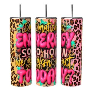 I MATCH ENERGY 20oz SUBLIMATED STAINLESS STEEL DOUBLE WALL INSULATED TUMBLER